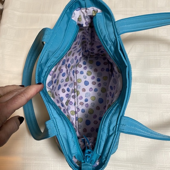 Vera Bradley Teal MicrofiberTote
Bag in "Happy Blooms" Pattern, Turquoise - Picture 6 of 10